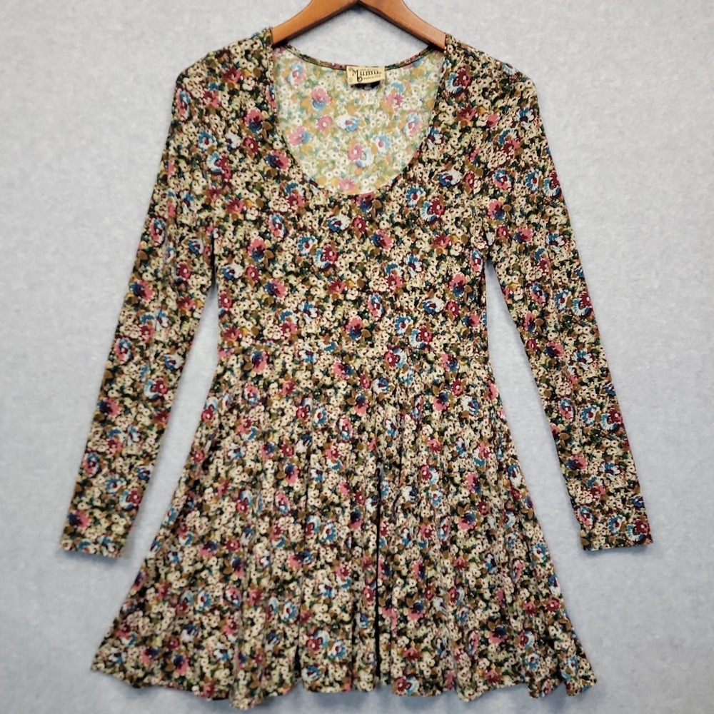 Show Me Your Mumu Stevie Babydoll Dress Sz S Small Floral Long Sleeve Mini Dress